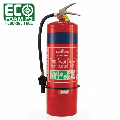 FlameStop 9.0L Fluorine Free & Alcohol Resistant Foam Type Portable Fire Extinguisher