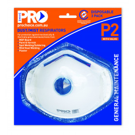 Respirator P2 with Valve 3 Piece Blister Pack