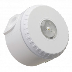 Ceiling Mount Visual Warning Device With Deep Base - White Body with Red Lens