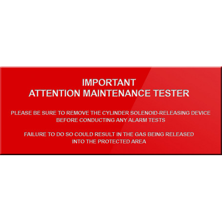 Important Notice Sign to go on Gas Fire Alarm Panel – Red Background