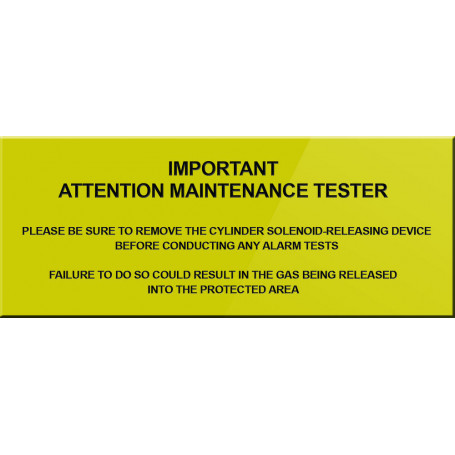 Important Notice Sign to go on Gas Fire Alarm Panel – Yellow Background