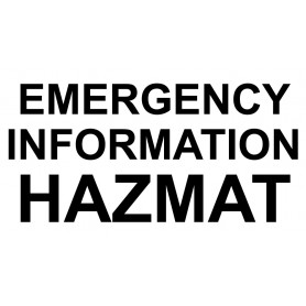Vinyl Cut - Emergency Information Hazmat