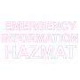 Vinyl Cut - Emergency Information Hazmat