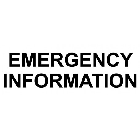 Vinyl Cut - Emergency Information