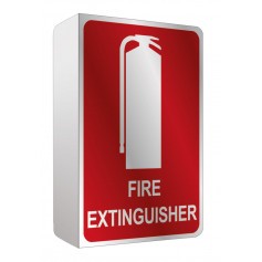 Fire Extinguisher Location Angle Sign in Metal