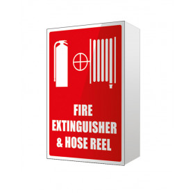 Fire Extinguisher & Hose Reel - Large Plastic Angle Sign