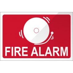 Fire Alarm with Bell - Red Sign