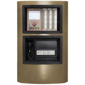 EDWARDS EST3X - Fire Alarm Panel with Single Loop in BROWN Cabinet