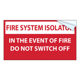 Label - AS5062 FIRE SYSTEM ISOLATOR 
