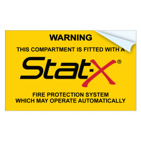 Label - Stat-X WARNING MAY OPERATE AUTOMATICALLY