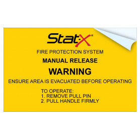 Label - STAT-X CABLE MANUAL RELEASE