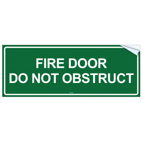 Fire Door Do Not Obstruct - Vinyl Sticker