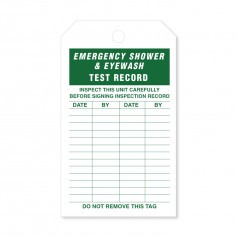 Maintenance Tag for AS4775 Eye Wash and Emergency Shower Test Record