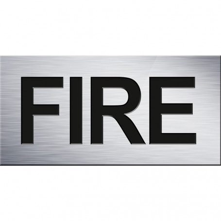100 x 50 Fire Signs - White with Black Text