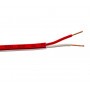 FLAT Red Twin Fire Cable - 1.0mm - 200m Roll - WITH WHITE TRACE/STRIPE