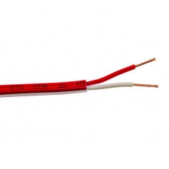 Flat Red Sheath Twin Cable - White Trace/Stripe - 0.75mm - 200m Roll