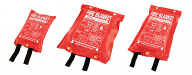 Unbranded Fire Blankets Soft Pouch with Black Tabs