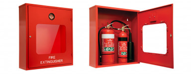 Double Fire Extinguisher Cabinet - Heavy Duty Metal